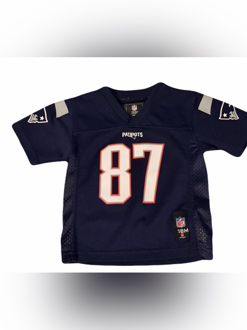 NFL New England Patriots Football Navy Kids Jersey #87 Gronkowski 18M